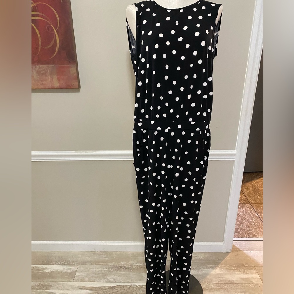 Chico’s Jumpsuit one piece size 0 Black and white Polka Dot